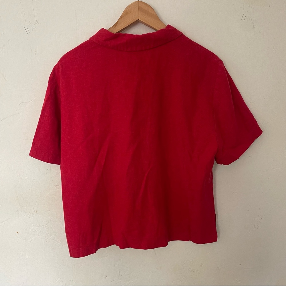 Vintage red button down blouse - Picture 3 of 3